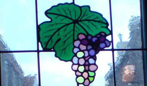 Glas in lood raam druif