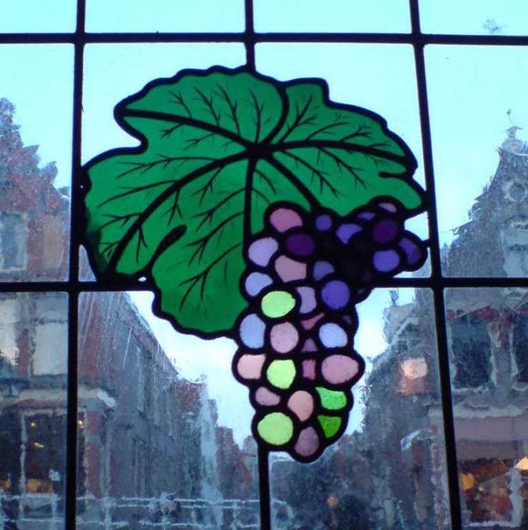 Glas in lood raam druif