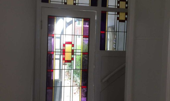 Glas in lood in vestibule deur