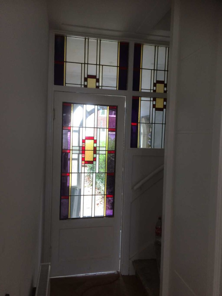 Glas in lood in vestibule deur