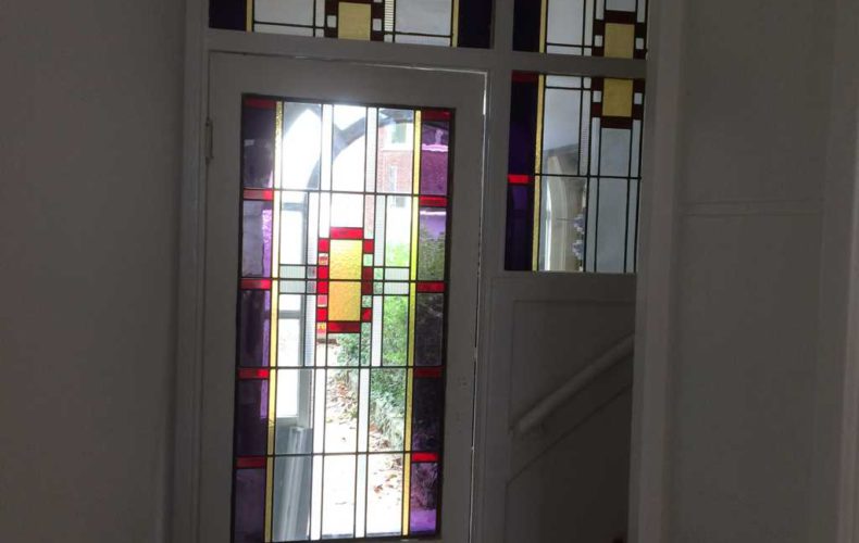 Glas in lood in vestibule deur