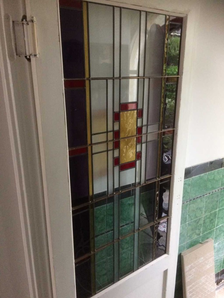 Glas in lood in vestibule deur
